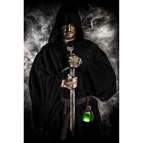 Boao Brown Round Potion Bottle with Leather Belt, 200 ml - Clear Glass, Retro Style - Halloween Costume Props, DIY Crafts & Decorative Bottles