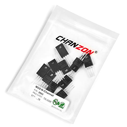 Image of Chanzon 6N60 TO-220F NMOS N-Channel Power MOSFET Transistor, High Dissipation Rate, High Voltage Tolerance (Pack of 10pcs)