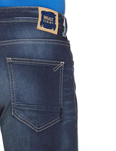 Image of Amazon Brand - Inkast Denim Co. Men's Slim Straight Fit Stretchable Jeans (IN-SS-120 DARK BLUE 36)