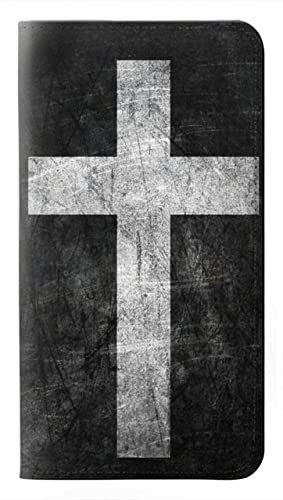 Housse cuir iPhone 15 Christian Cross étui clapet pour préserver l'écran