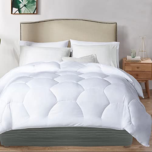 Bed Skirt Easy Fit With 14 Inch Drop Machine Washable Fade Resistant Hotel Quality Wrinkle Free Bedskirt Stripe(Queen,Grey) #TOP7