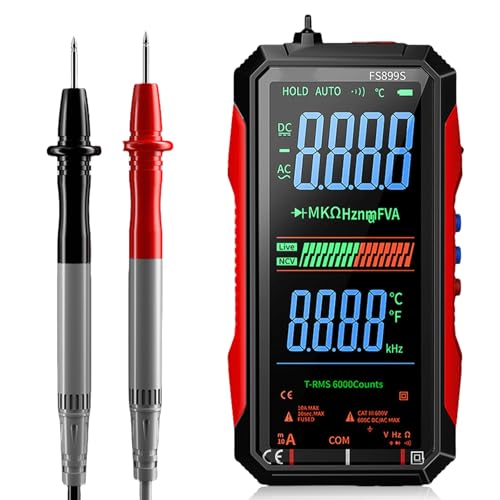Multimeter Digital, 6000 Counts USB Wiederaufladbares Strommessgerät, Intelligentes Digitalmultimeter, NCV Detektor Auto Ranging misst AC/DC Spannung Strom Widerstand Durchgang Dioden Frequenz