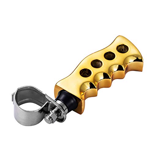 Arenbel Steering Wheel Assist Brody Knob, Gold Grip Style Turning Suicide Spinner Booster Handle Fit Most Vehicles Cars Trucks Boats #TOP5