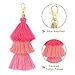 uxcell Tri-Layered Tassels 6.7Inch Tassel Bag Charm Bohemian Keychains Handmade Tassel Keychain for DIY Projects, Jewelry Making, Decoration (Rose Red/Red/Pink)