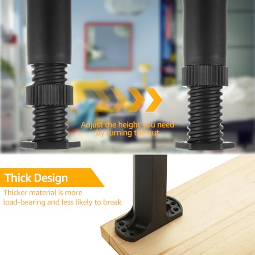 YAYODS 8 Pack Bed Support Legs 8.2-14.7 Inch Height Adjustable Bed Frame Support Legs, Heavy Duty Bed Frame Legs Replacement Center Support for King Queen Bed Slats - Thumbnail 4