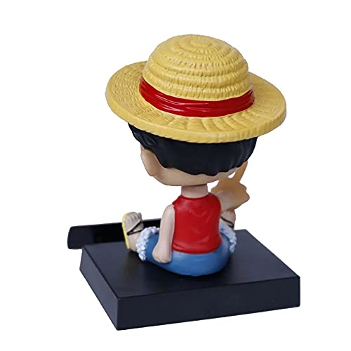 Image of AUGEN Super Hero Monkey D Luffy Action Figure Limited Edition One Piece Bobblehead with Mobile Holder for Car Dashboard, Office Desk & Study Table (Pack of 1) 2