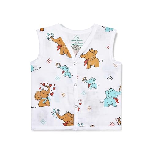 Image of 100% Cotton Muslin Button Jabla | White Jhabla | for Boys & Girls | Summerwear Jabala | Sleeveless Vest | Baby Products