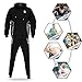 R RAMBLER 1985 fashion sweatsuit set mens tracksuit hoodie outfits Active full zip track jogging suits with pockets sports outwear running (black,XL)