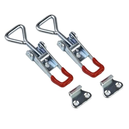 Confezione da 2 morsetti orizzontali a levetta, forza di tenuta 100 kg, chiusura a sgancio rapido per lavorazione del legno, fai da te e cassette degli attrezzi, in ferro zincato