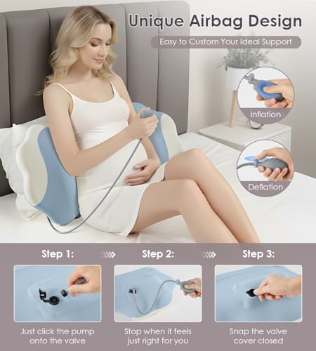 Image of Memory Foam Pregnancy Pillows for Sleeping, Side Sleeper Maternity Pillow Support for Back Belly HIPS, Adjustable Wedge Pillow for Pregnant Women, Side Sleeping Pregnant Pillows with Pillowcase