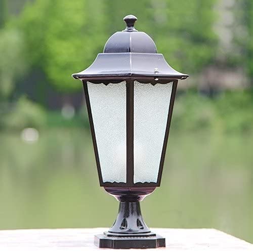 Lampadaire rétro extérieur E27 lanterne noire étanche pour cour