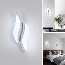 Lamparas Para Pasillo Modernas Seamoon Lámpara de Pared Interior LED, 20W 2300LM Aplique de Pared Moderna Acrílica Blanco Frio 6500K, Lámpara de Pared para Dormitorio, Pasillo, Salón, Sala de Estar, Escalera