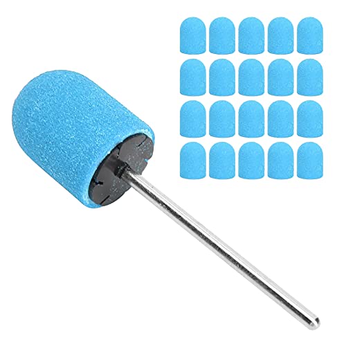 Haofy - Nail Sanding Head, 20PCS Nail Sanding Band Drill Bit Nail Art Polishing Sanding Cap Set Accessory (10 x 15mm)(blue) - -8%