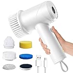 Electric Spin Scrubber - Cordless IPX7 Waterproof Shower Scrubber with 2 Speed Settings and 6 Replaceable Heads，Electric Cleaning Brush for Bathroom，Kitchen and Windows