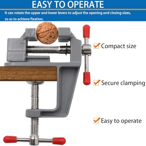 Oruiiju 3.5 Inch Compact Aluminum Alloy Swivel Mini Bench Vise - Multifunctional Clamping Tool for Jewelry Making, Hobby Craft, Model Building & Electronics Repair - Thumbnail 5
