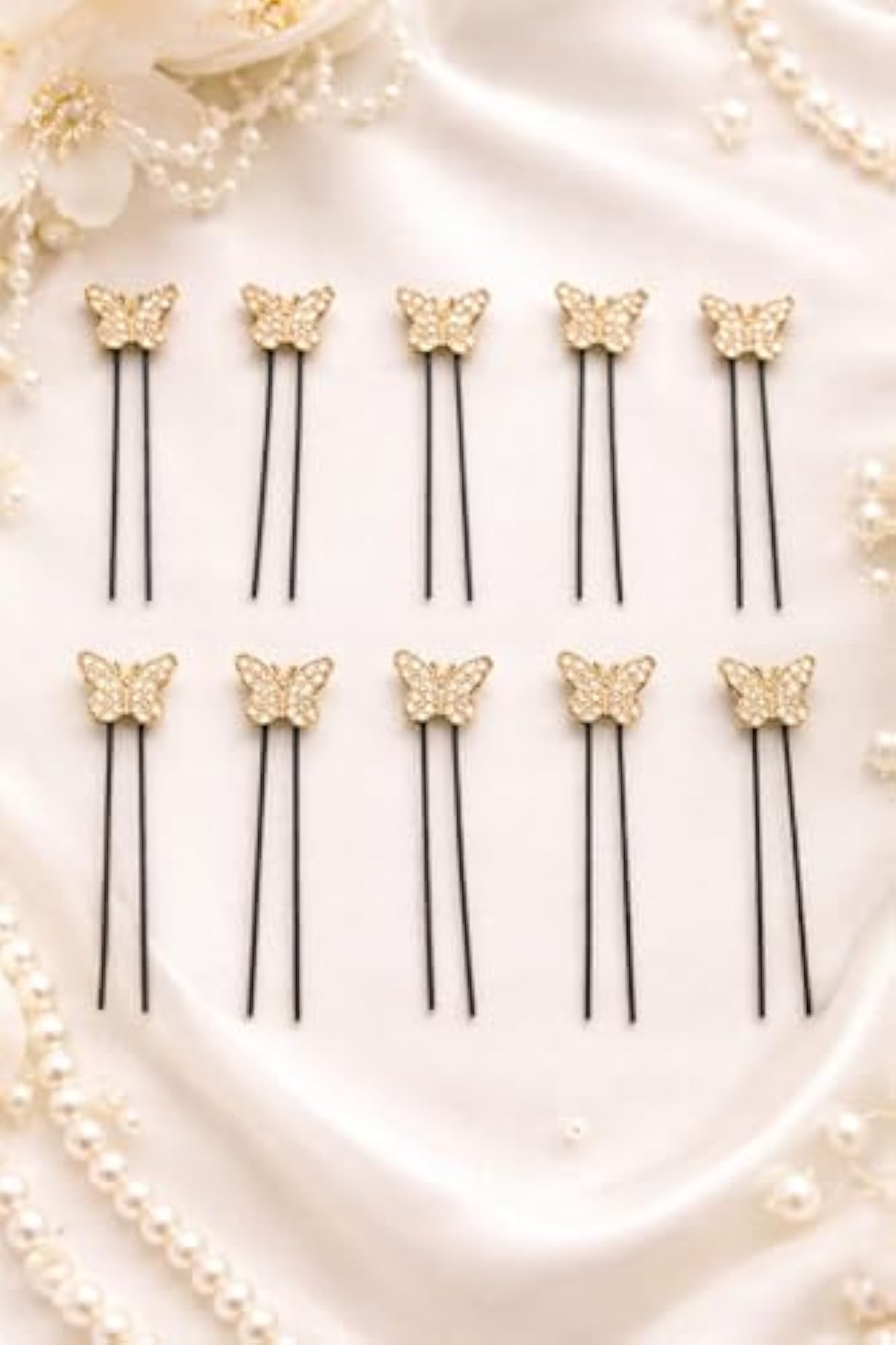 Butterfly Gold-Plated Juda Pins for Women, Crystal Studded