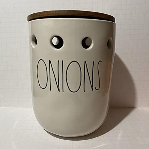 Amazon.co.jp: Rae Dunn オニオンズキャニスター – セラミック 木製蓋