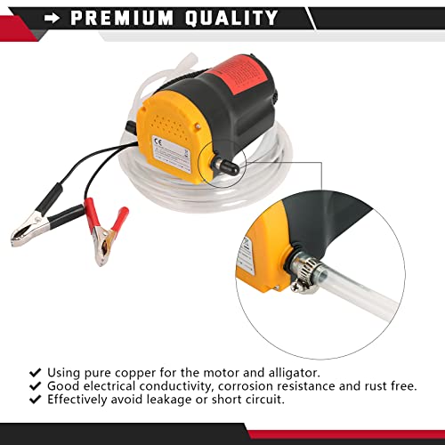 Atpeam 12V 60W Oil Change Pump Extractor, Oil/Diesel Fluid Pump Extractor Scavenge Oil Change Pump Transfer Suction Transf #TOP2