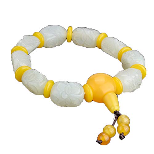 Bracelet en jade de Hetian cadeau symbolique perles de jade pour femmes et hommes