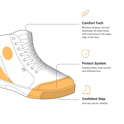 OZONE MOTO Town Motorradstiefel Damen und Herren | Textil | Verstärkte Knöchel, Fersen und Zehen | Verstärkte und Rutschfeste Sohle | Belüftung | Reflektierende Elemente
