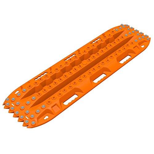 ActionTrax - Self Recovery Track System for Snow, Sand, Mud and Silt - with Metal Studs - Orange - 1 Pair (Total of 2)