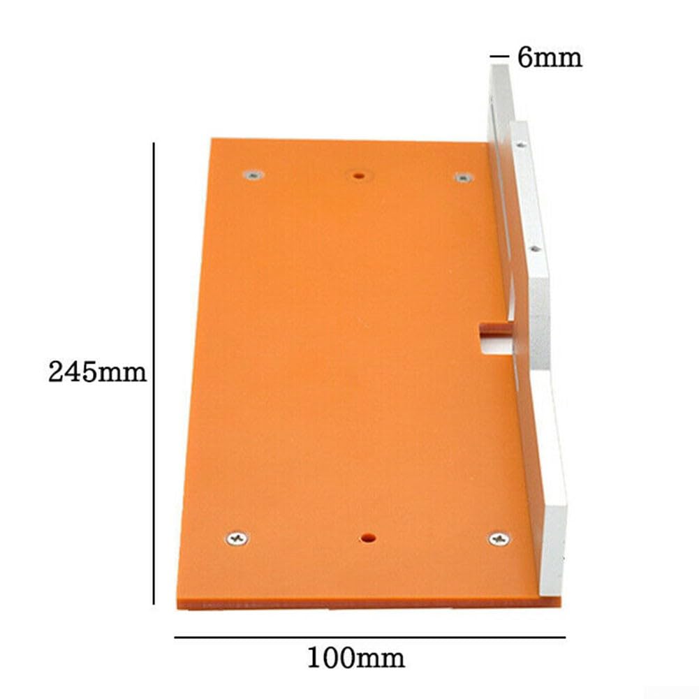 Piastra di inserimento per fresatrice, piastra in alluminio per lavorazione del legno, tavola ribaltabile per macchina da taglio, piastra per inserto per fresatura del legno, con calibro per mitra