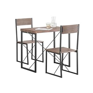 SoBuy Bartisch Set mit 2 Stühlen Platzsparendes Küchentisch-Set für 2 Personen, Hoher Esstisch mit Stühlen Essgruppe Bistrotisch Gartentisch für kleine Küche, Balkon oder Wohnzimmer möbel OGT19-N