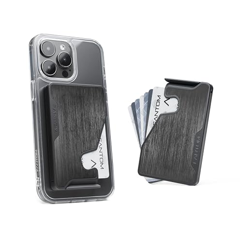 FANTOM M MagSafe® Wallet Compatible with iPhone 12/13/14/15/16 Mini/Plus/Pro/Max and MagSafe Accessories, RFID Aluminum Card Holder, Aluminum Black, Regular Size Holds 7-13 Cards