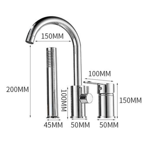 Mitigeur bain douche cascade à poignée rotative 360 en laiton LWX