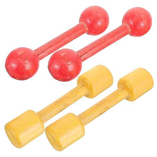 ERINGOGO 2Pairs Wooden Dumbbells for Lightweight Arm Training Tool for Boys and Portable Gym Equipment for Early Fitness Development Fun Design