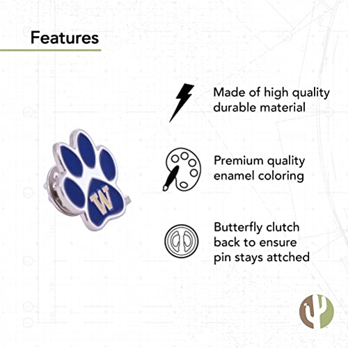 Image of Desert Cactus University of Washington Lapel Pin UW Huskies Made of Metal for Formal Wear, Bag and Hat Jewelry, and Tie Tack