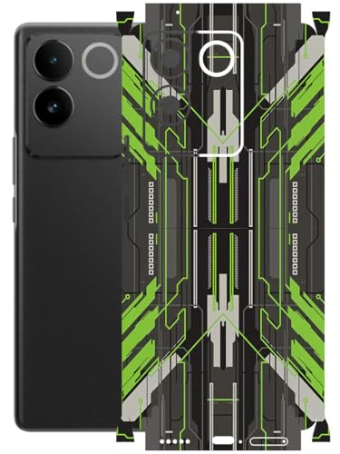 Image of AtOdds - Full Body Back Screen Guard Protector Film - Lamination Wrap Skin Sticker Compatible with IQOO Z7 PRO (5G) | Scratchproof Matte Finish (Cyber Green)