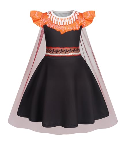 WonderBabe Girls Costumes Princess Dresses Fancy Dress Up Clothes for Halloween Party Adventure Ocean Cosplay with Long Cape size 7-8