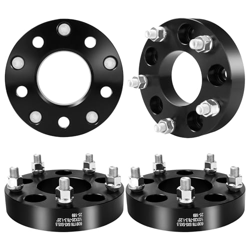 EZISOE 5x5 to 5x5.5 Wheel Adapters for Wrangler Commander Grand Cherokee Journey 1.25 inch 5x127 to 5x139.7 Wheel Spacers 78.3mm Center Bore 1/2 Studs