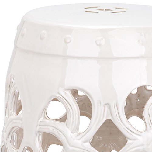 Safavieh Imperial Vine Ceramic Decorative Garden Stool, Antique White #TOP5