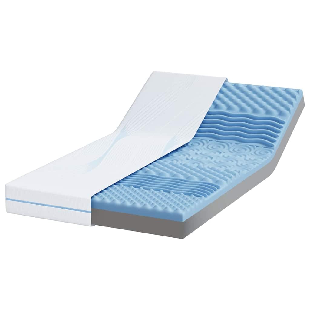 Materac, biały, żakardowy materiał 90 x 200 cm, średnio twardy, z 7-strefową konstrukcją, oddychający, odporny na odkształcenia, do sypialni, gospodarstwa domowego, komfortowy, równomiernie