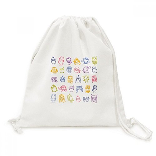 Sac cordon oiseaux colorés faune sac à dos toile pet lover voyage