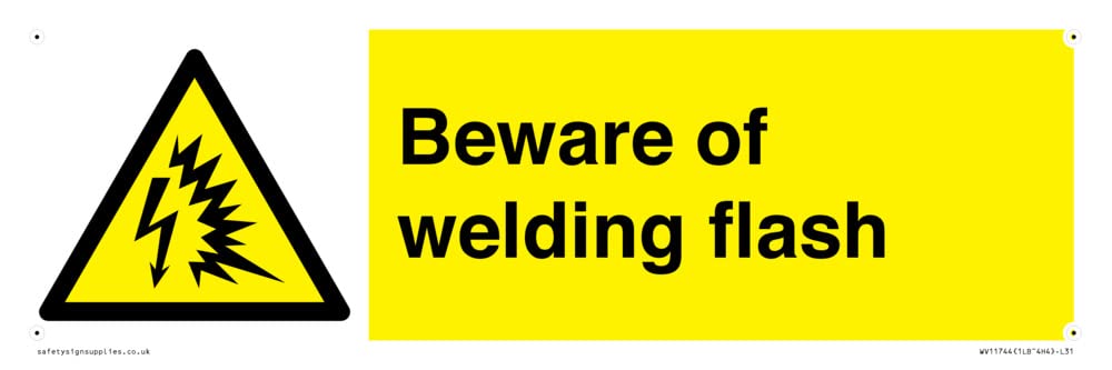 Beware of welding flash Sign - 300x100mm - L31