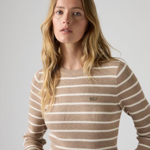Levi's Rib Crew Sweater Brandy Stripe Mushroom – Ansicht 2