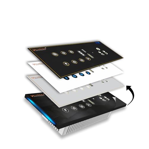 Image of i380 6 modular Smart Wifi Switch Board with 4 Switch,1 Fan,1 Socket, C & A type USB charging ports|Finger-touch, App Control, Voice-controlled by Alexa, Google Home, Google Assis (SLVR MB)
