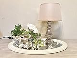 Lieferumfang: 1 x Keramik Lampe ,Silber, Hellbraun Maße Schirm: 30 x 23 cm | Gesamthöhe: 47 cm | Material: Keramik