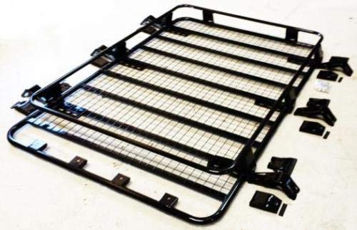 1.6m Large Steel Black Roof Rack Rain Gutter Tray Carrier Basket