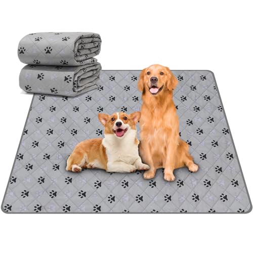 Image of JERIA 2 Pack 36 inchx 41 inch Waterproof Non Slip Wee pad,Reusable Washable Pee Pads for Dogs,Absorbent and Leakproof Training Mats for Potty, Bed, Sofa, Potty Training