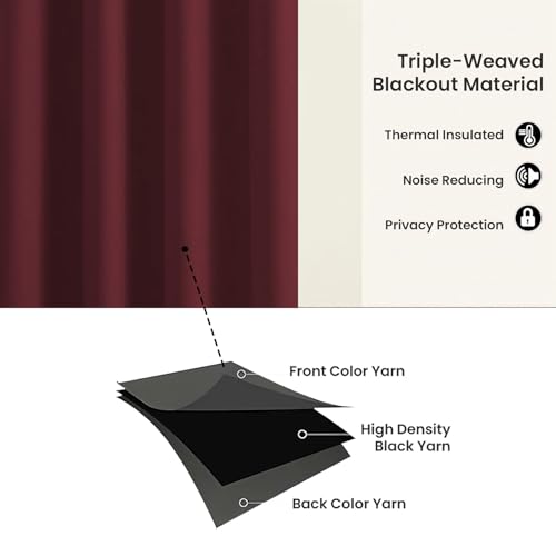 Image of Cloth Fusion 90% Blackout Door Curtains 9 Feet Long Set of 2, Room Darkening Parda with Stainless Steel Grommets for Home Decor (9x4 Feet, Mulberry)