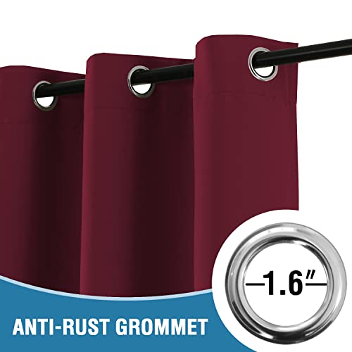 Image of H.VERSAILTEX Christmas Doorway Curtain Blackout Door Curtain Room Divider Window Treatment Curtain for Bedroom Thermal Insulated Privacy Drape Soundproof Grommet, 42 x 80 inches, 1 Panel, Burgundy