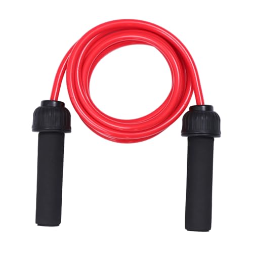 Corde à sauter lestée rouge réglable pour le sport fitness et l'entraînement adulte