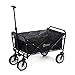 Produktbild Sekey Faltbarer Bollerwagen mit Bremsen Faltwagen Handwagen Außenschubkarre Strandwagen Folding Wagon Outdoor Gartenanhänger Transportwagen für Alle Gelände Geeignet, Tragkraft 80KG, Schwarz