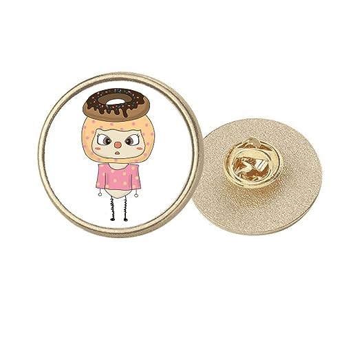 Broche ronde en métal doré petit déjeuner accessoire de mode M