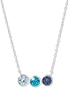 Eves Addiction Womens Personalized Sterling Silver Three Birthstone Necklace, 16 Chain - CZ Bezel Set - Mom &