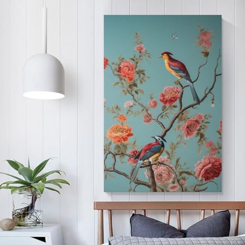 Toile murale oiseaux rustiques AEMYSKA pour transformer un mur vide